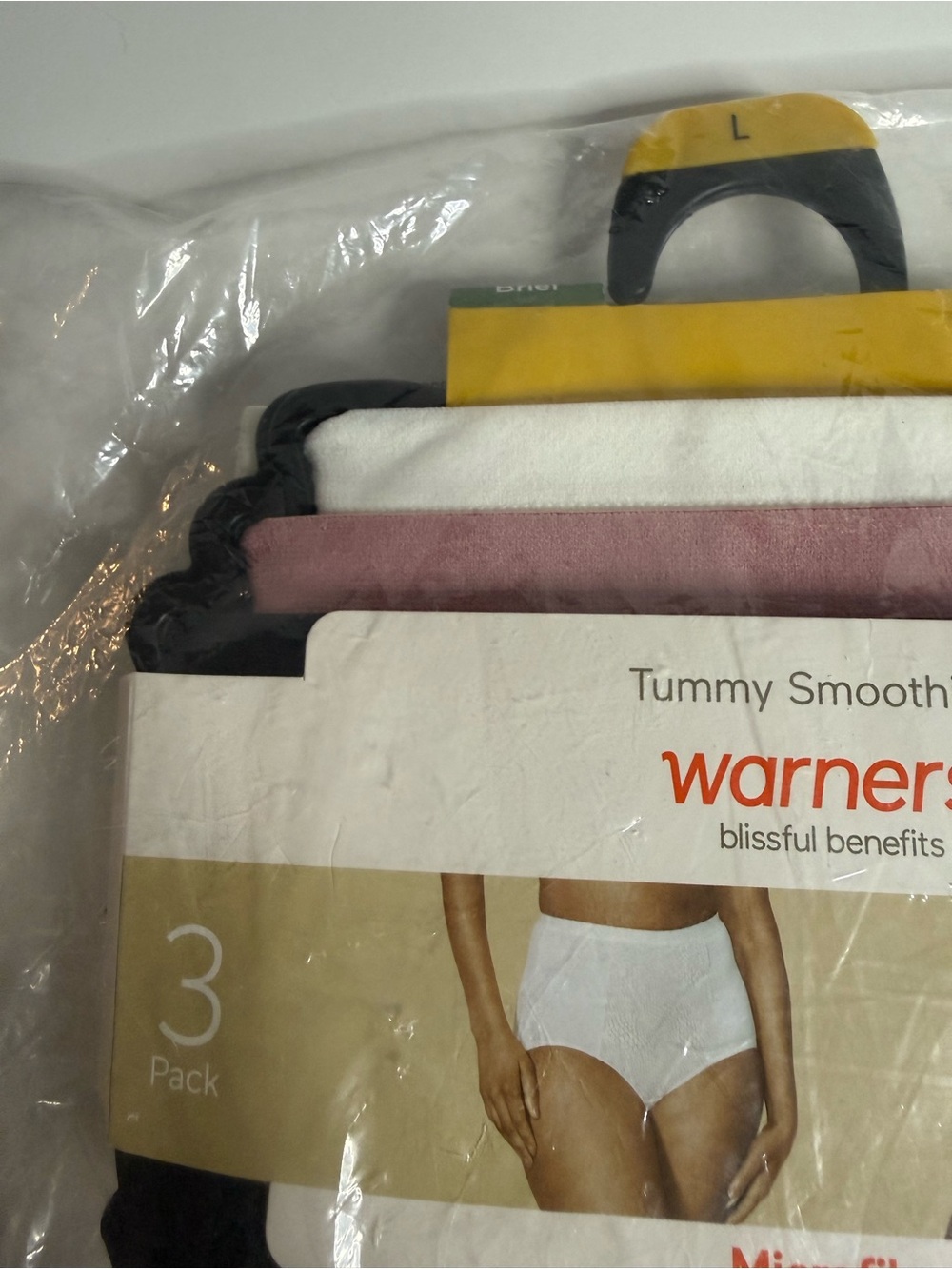 Warner's Microfiber Tummy Smoothing Briefs - White, Pink, Black - Picture 4 of 6